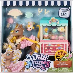 Wild Manes Pony playset & bakery cafe cart NEW poseable little ponies